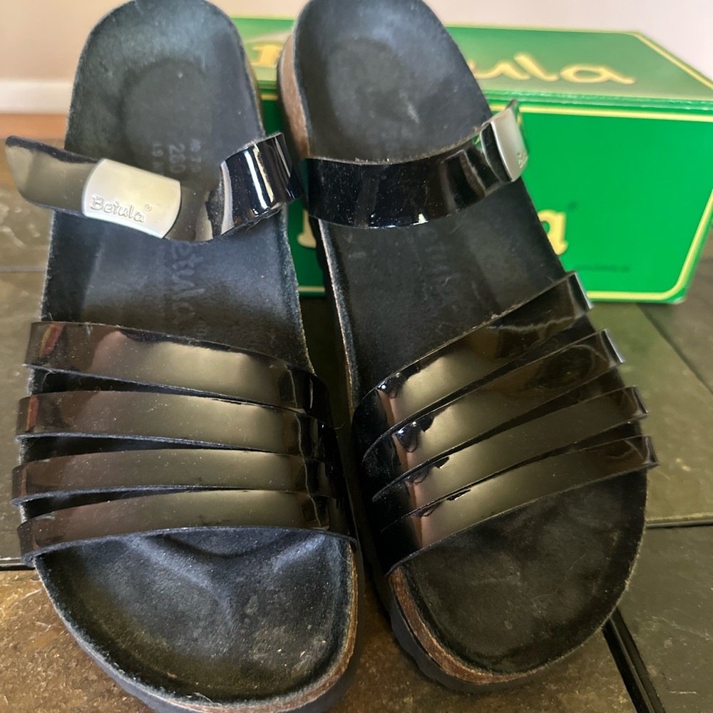 Betula Black Strappy Sandals